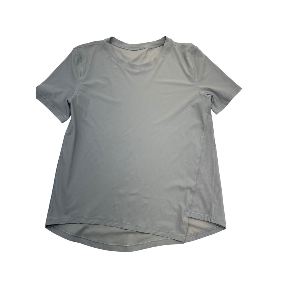 Lululemon Short Sleeve Top Womens 4 Blue Sculpt Mesh Panel‎ Activewear Shirt